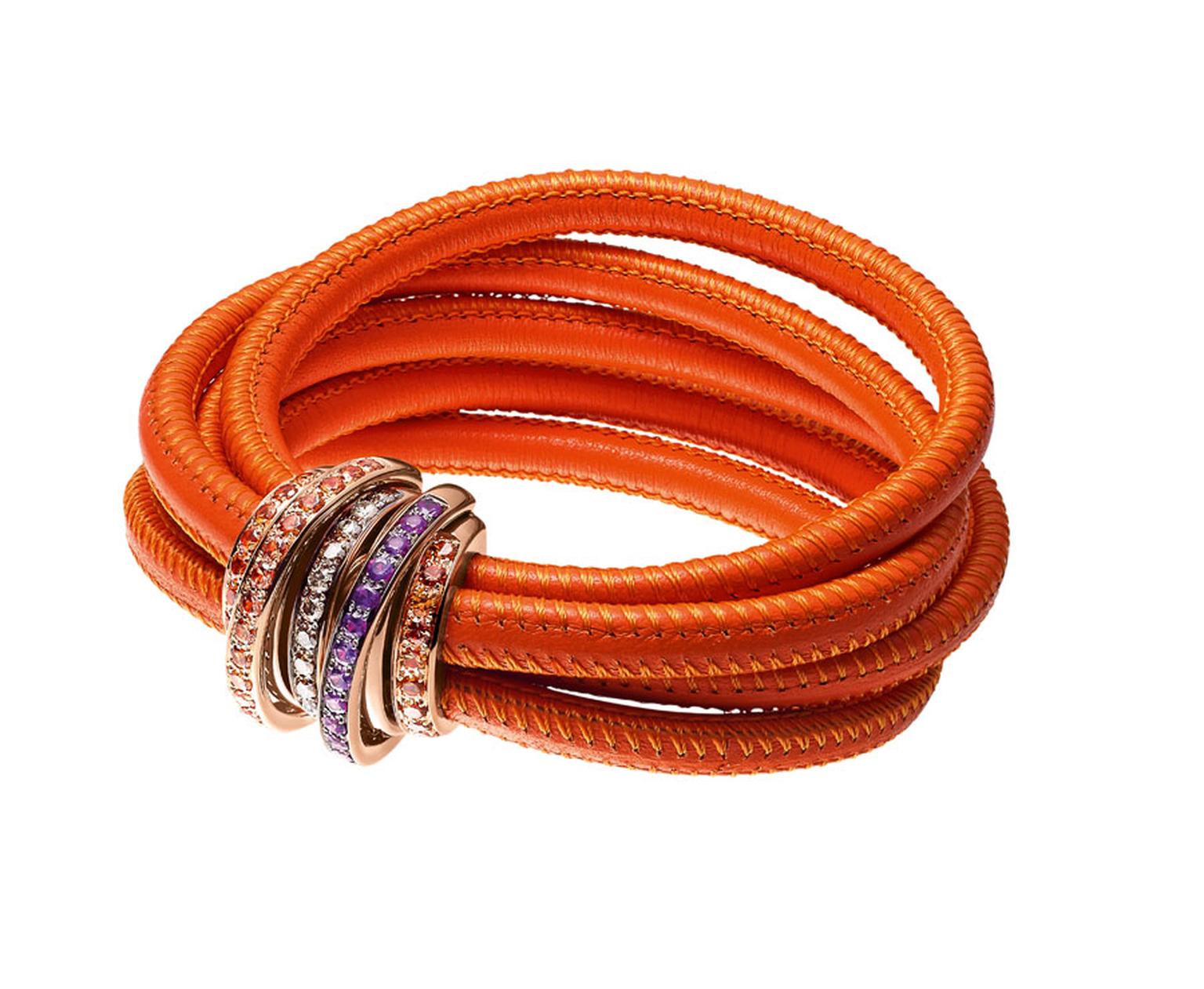 The ‘Allegra’ bracelet in bright orange, perfect for the summer.