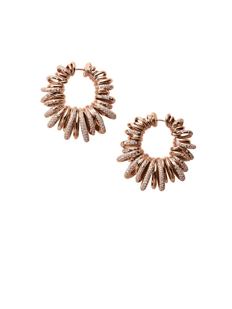 Sun-inspired earrings from de GRISOGONO's 'Sole' collection, this time in rose gold.