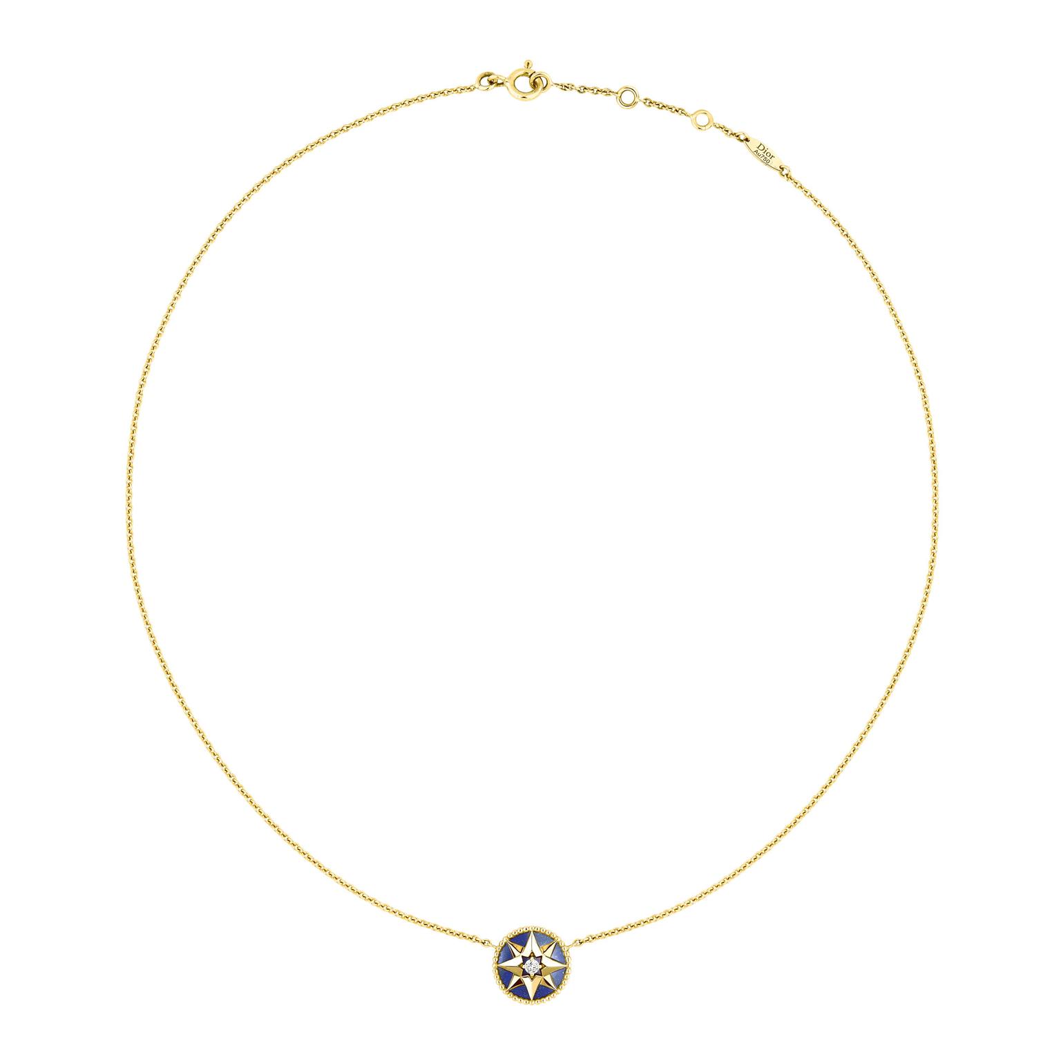 Dior Rose Des Vents yellow gold lapis lazuli and diamond necklace_zoom