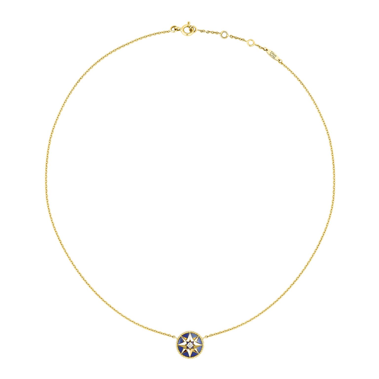 Dior Rose Des Vents yellow gold lapis lazuli and diamond necklace_zoom