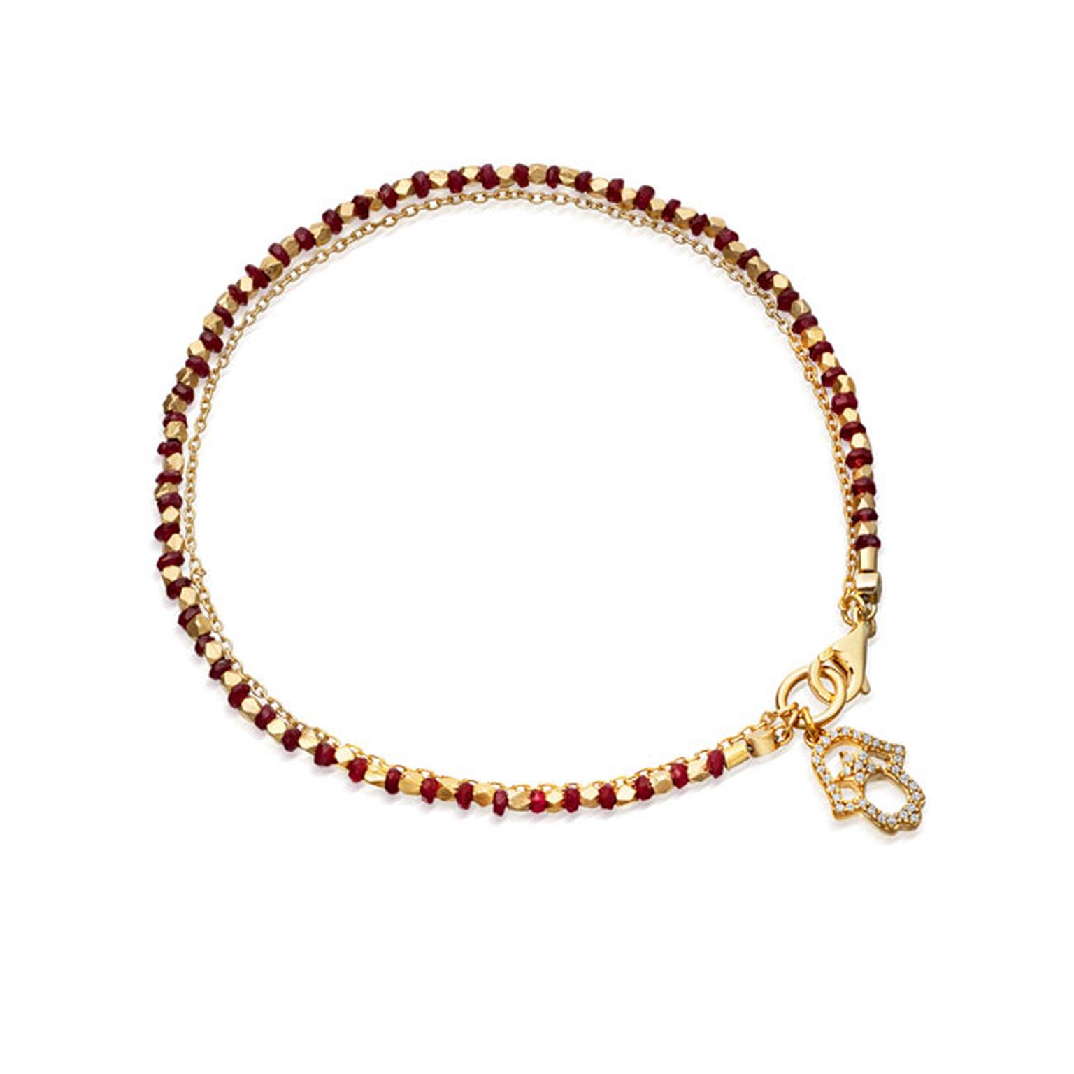 Astley Clarke Fine Biography Ruby Hamsa friendship bracelet_main