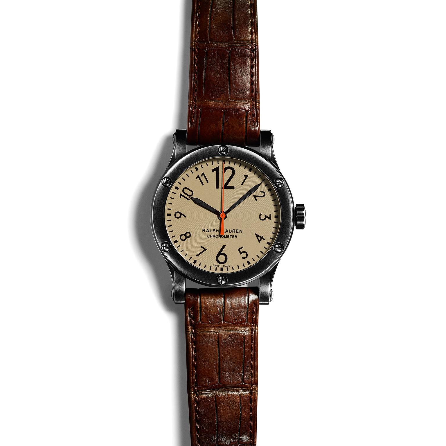 Ralph Lauren safari 39mm watch with khaki dial_zoom