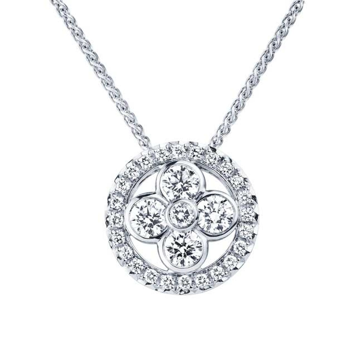 Louis Vuitton Monogram Sun and Stars collection Sun pendant necklace in white gold_main