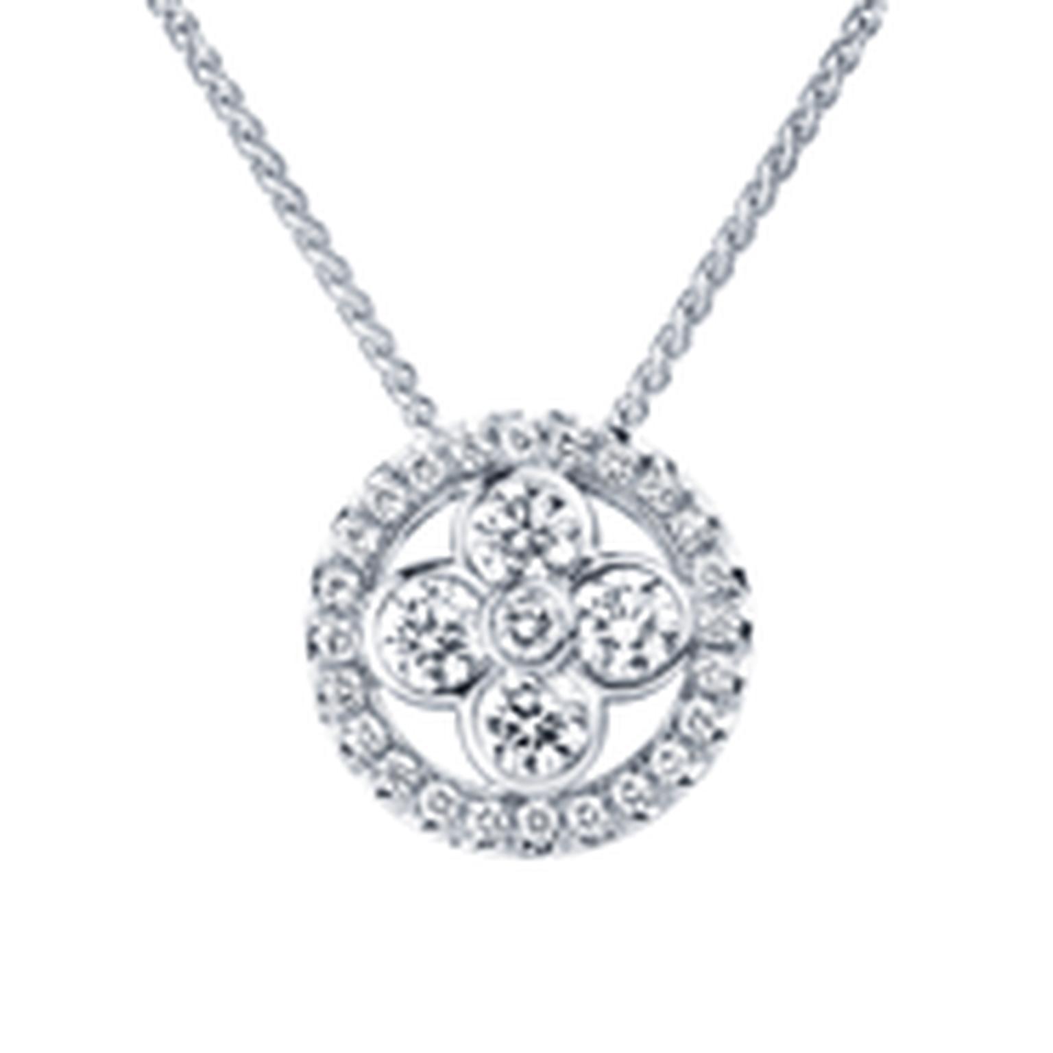 Louis Vuitton Monogram Sun and Stars collection Sun pendant necklace in white gold_thumb