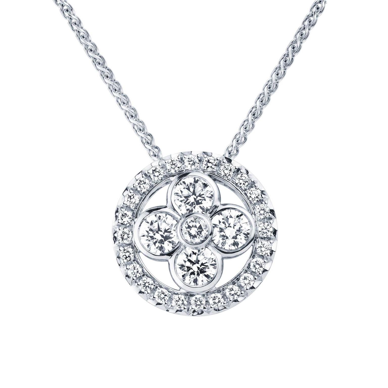 Louis Vuitton Monogram Sun and Stars collection Sun pendant necklace in white gold_zoom