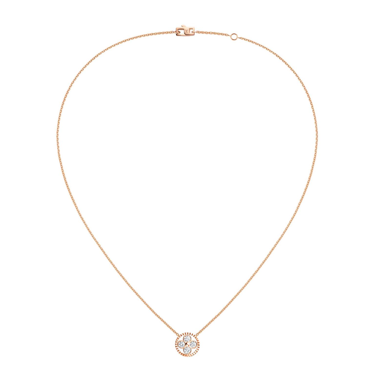 Louis Vuitton Monogram Sun and Stars collection Sun pendant necklace in rose gold_zoom