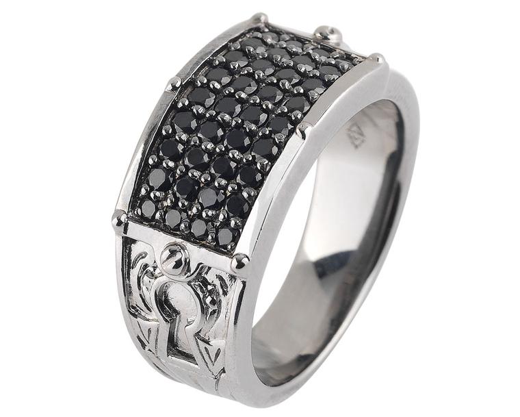 Stephen Webster No Regrets Band set in sterling silver with Black Sapphires