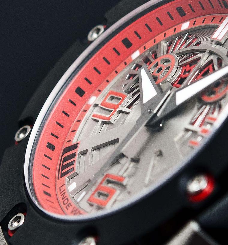 The new Linde Werdelin Oktopus II Double Date Titanium Red