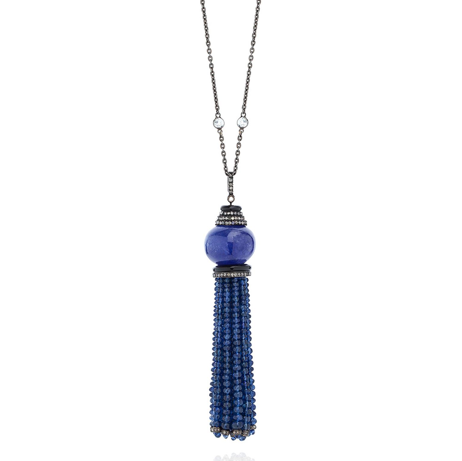 Tanzanite and diamond tassel necklace by Nigaam at Talisman Gallery, Harvey Nichols, London (£3,900).