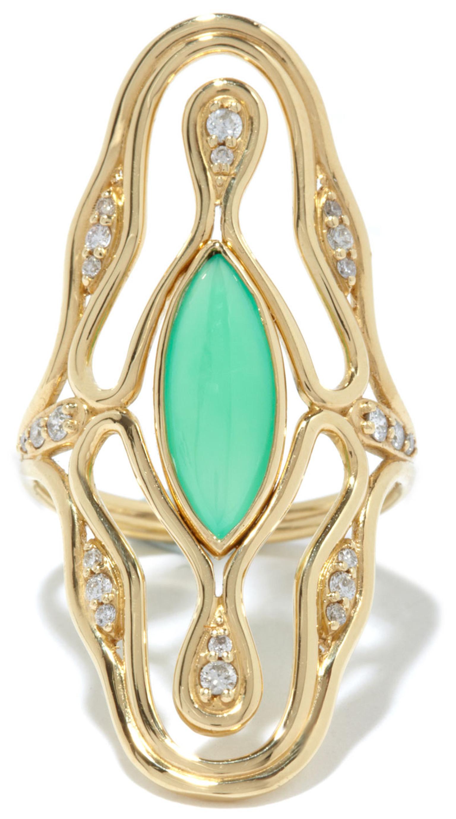 Fernando Jorge Fluid Diamonds Chrysoprase Ring