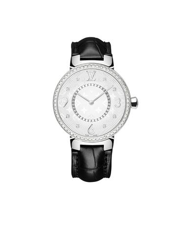 Louis Vuitton Tambour Monogram Acier Serti 28mm watch with a