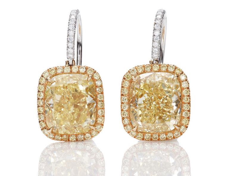 Harry-Winston-Jessica-Chastain-Yellow Diamond Drop Earrings