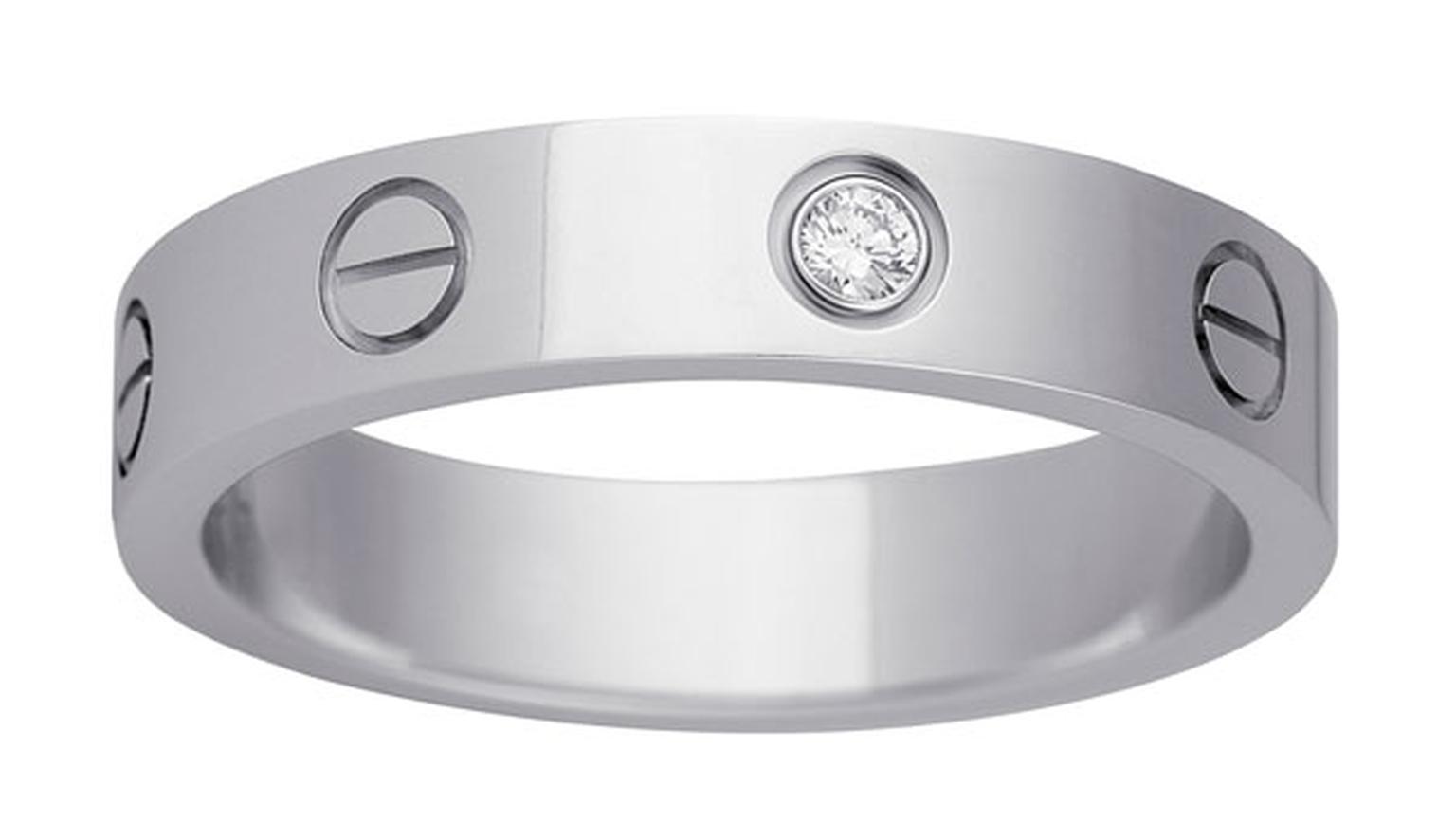 Cartier. LOVE wedding ring  - White gold, 1 diamond