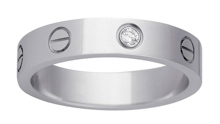 Cartier. LOVE wedding ring  - White gold, 1 diamond