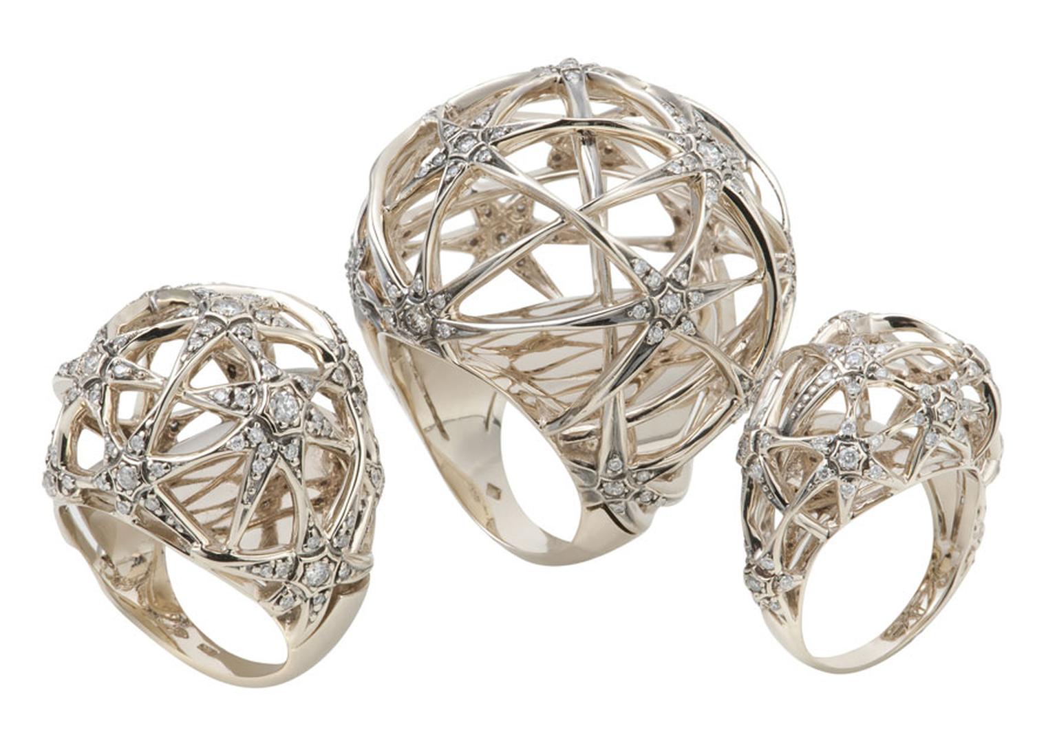 HStern Copernicus-Rings-in-Noble-Gold-and-diamonds.  £6,600, £ 8,900, £3,000