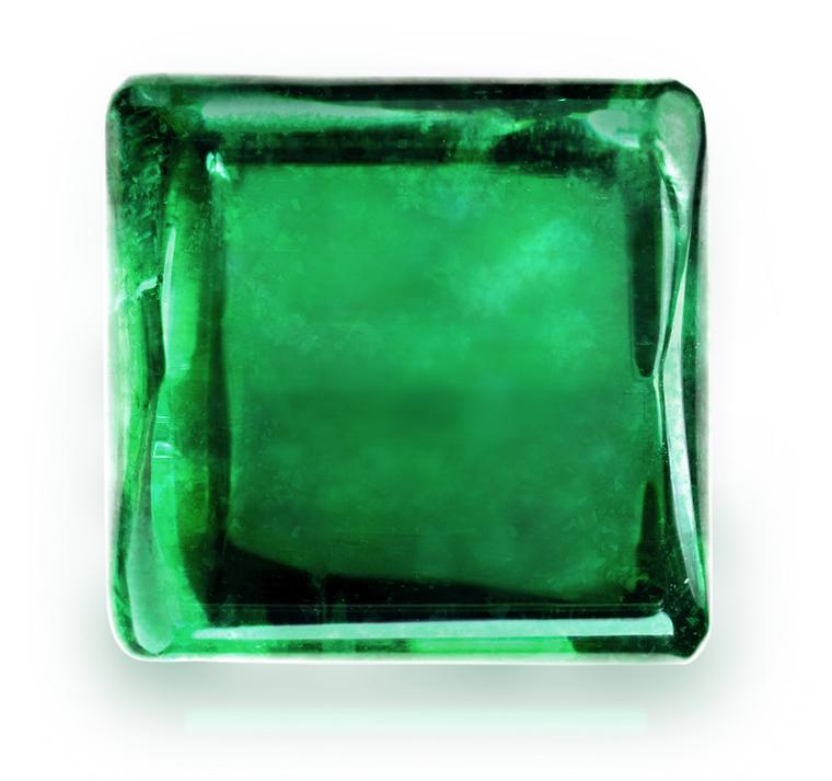 Gemfields emerald cut in square rounded shape