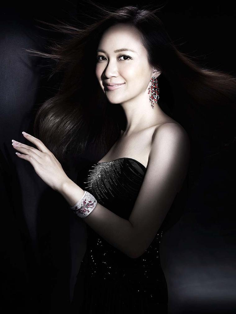 Taiwan-born, New York-based, fine jewellery artist Anna Hu wearing her own designs.