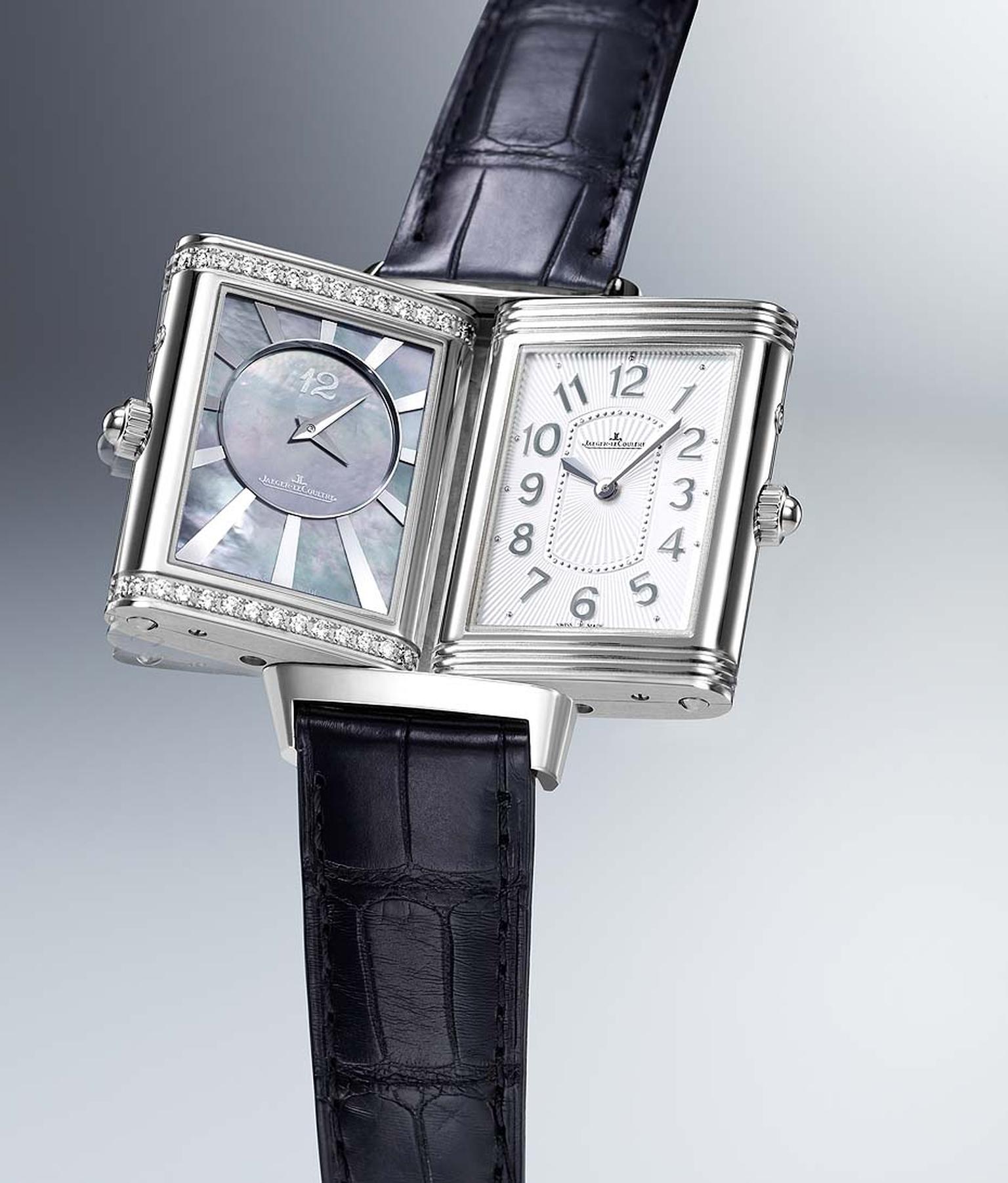 Jaeger-LeCoultre Grande Reverso Lady Ultra Thin Duetto Duo in stainless steel.