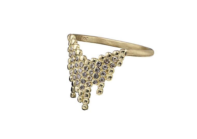 Maria Black Cascade gold ring with diamonds