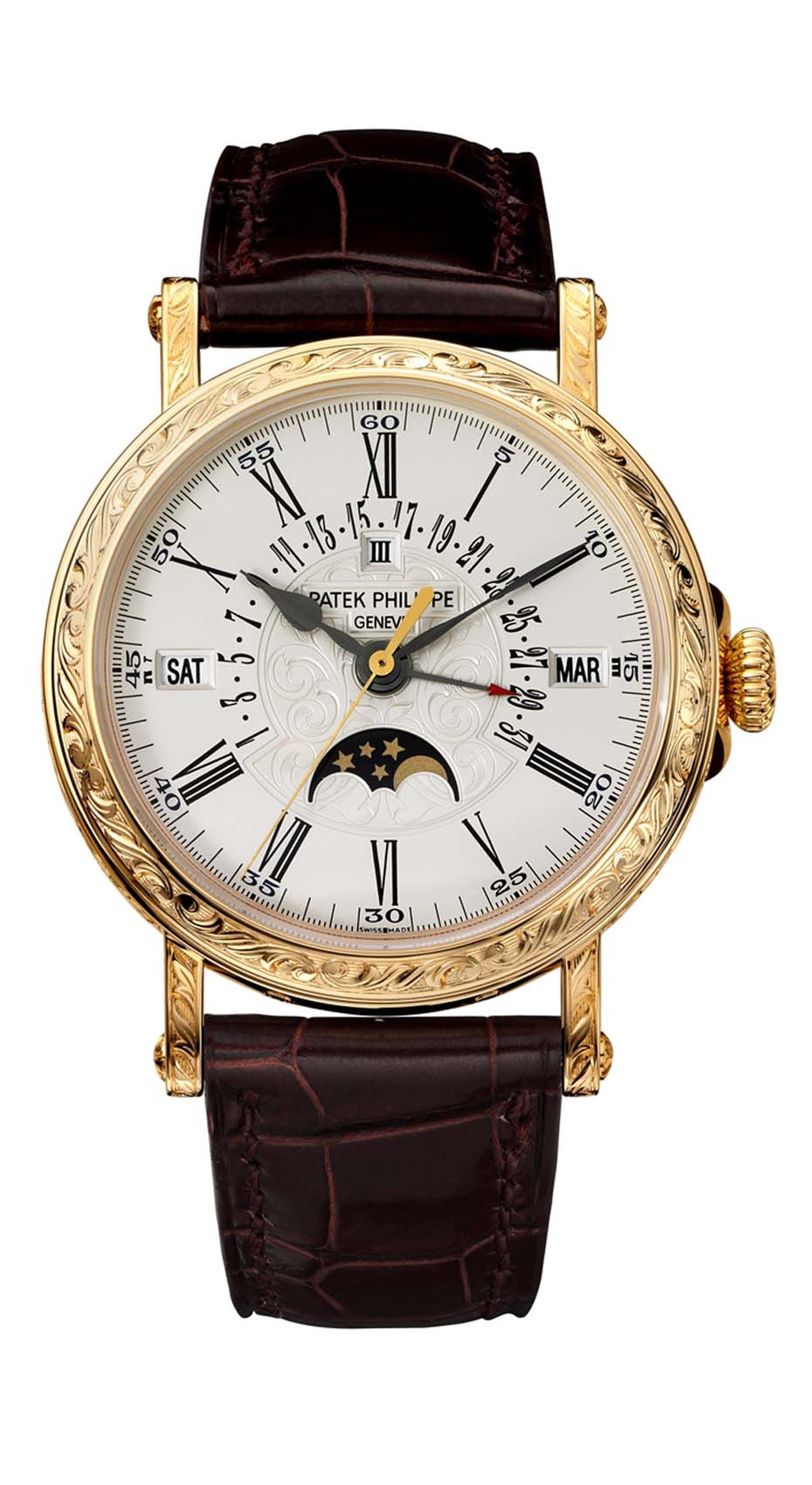 Patek Philippe Engraved Perpetual Calendar watch Ref. 5160