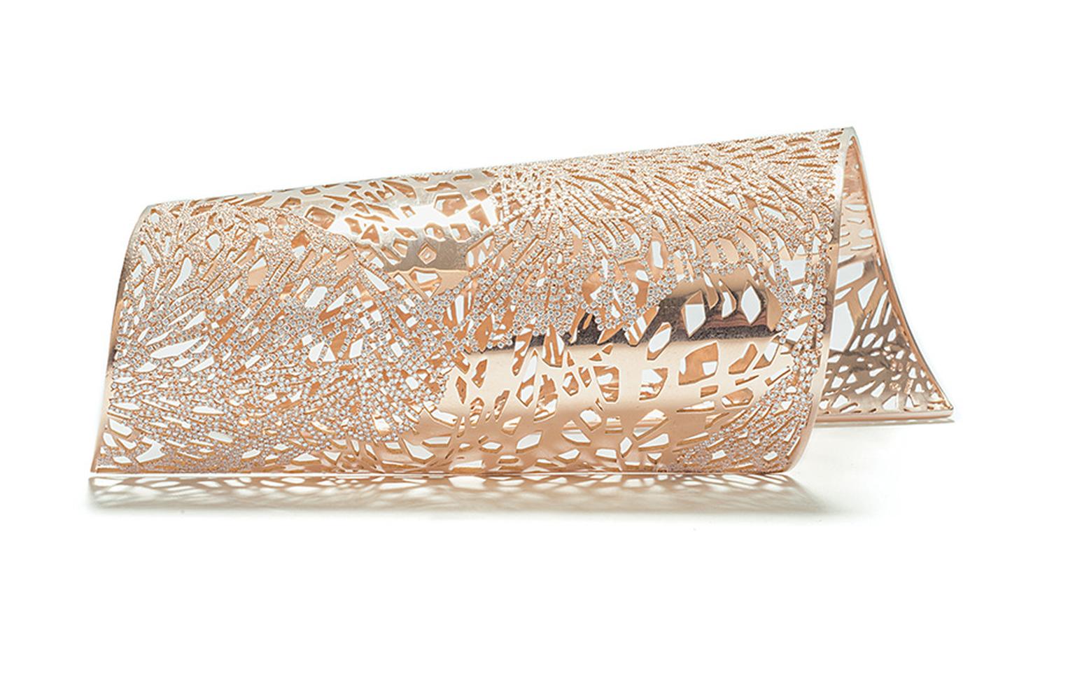 Repossi Art Nouveau cuff in pink gold.