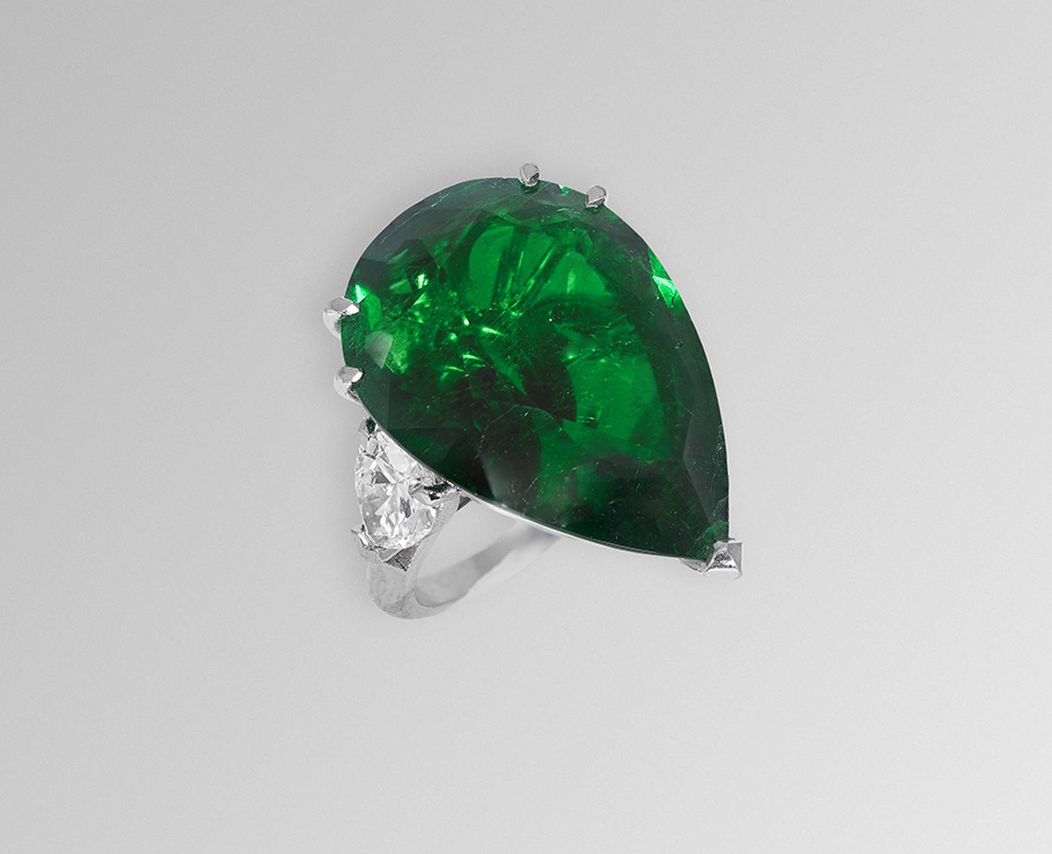 DavidMorris emerald and diamond ring.