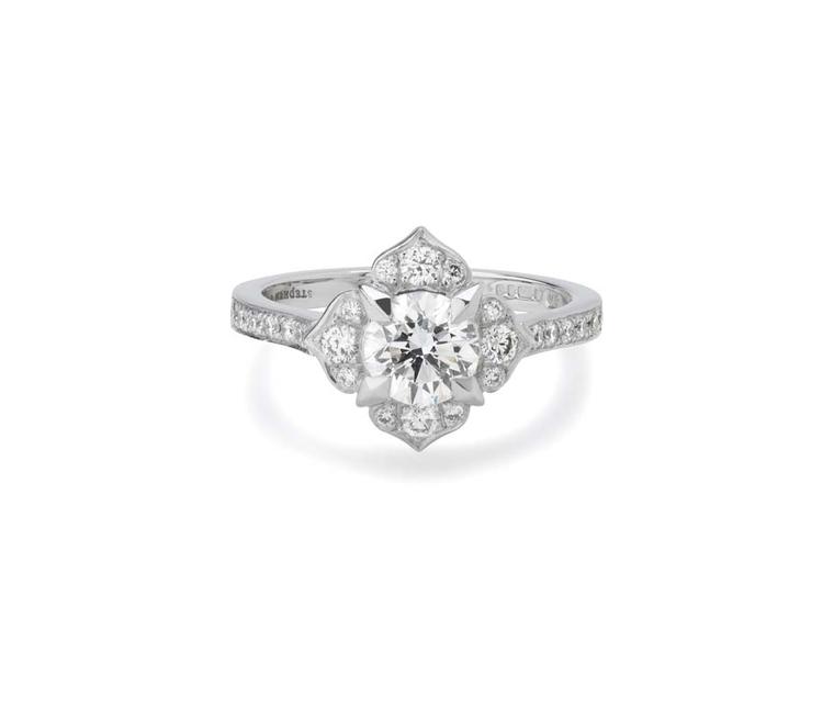 Stephen Webster's Bridal Collection 'Heritage' Fleur engagement ring with Forevermark diamonds.