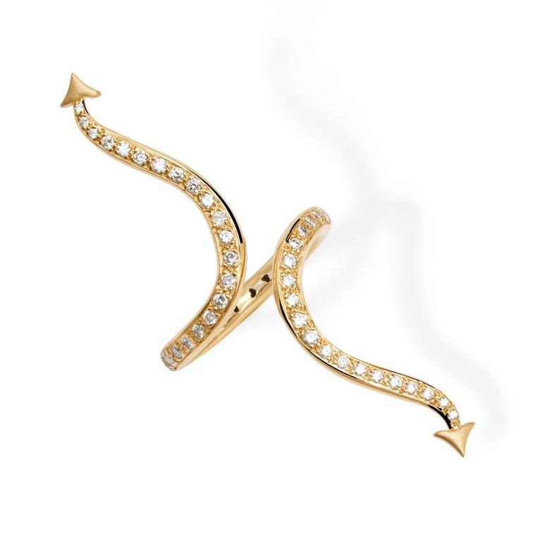 Jasmine Alexander's Amor ring in gold and diamonds