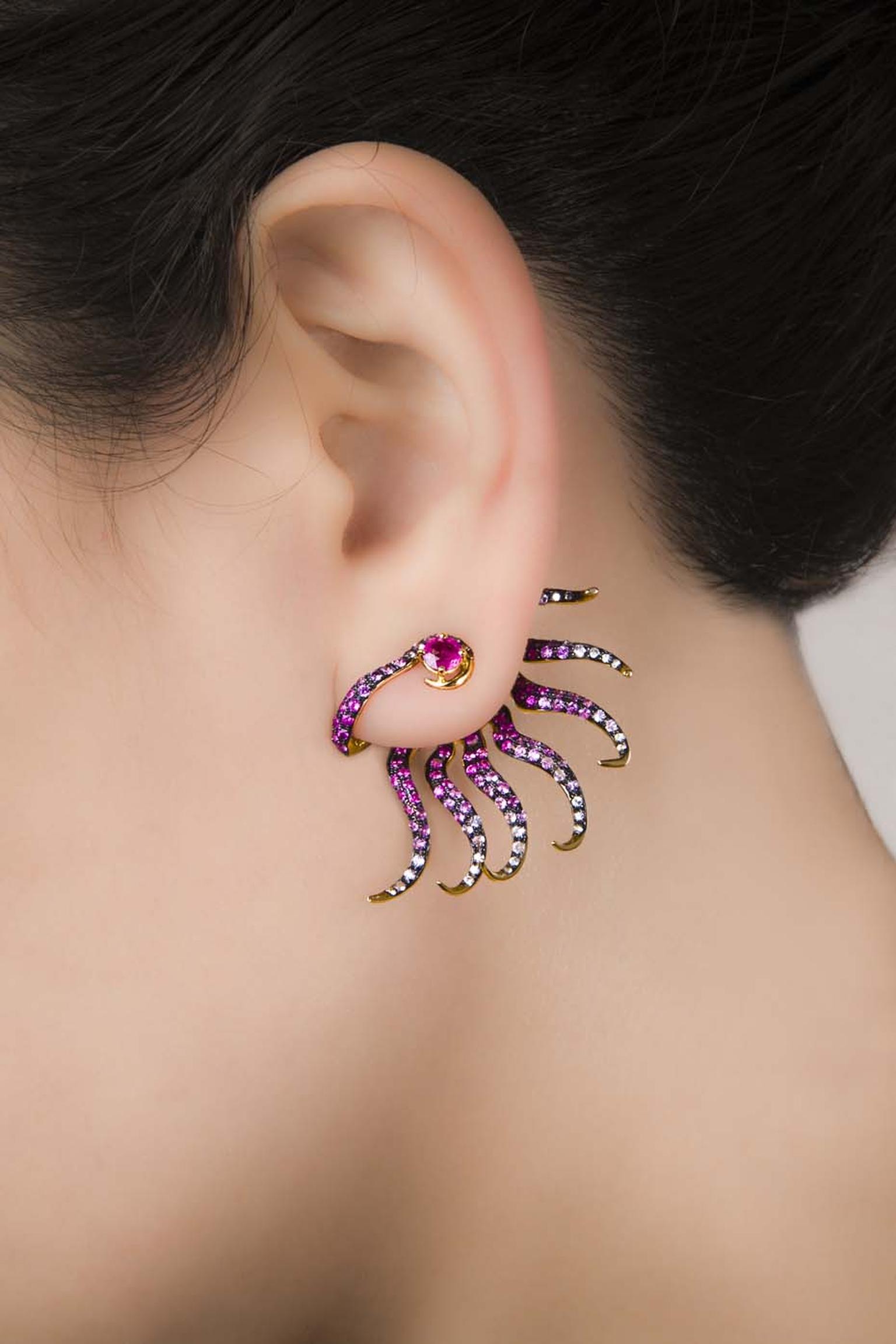 Leyla Abdollahi's Nymph of a Rose Draped Spring earrings