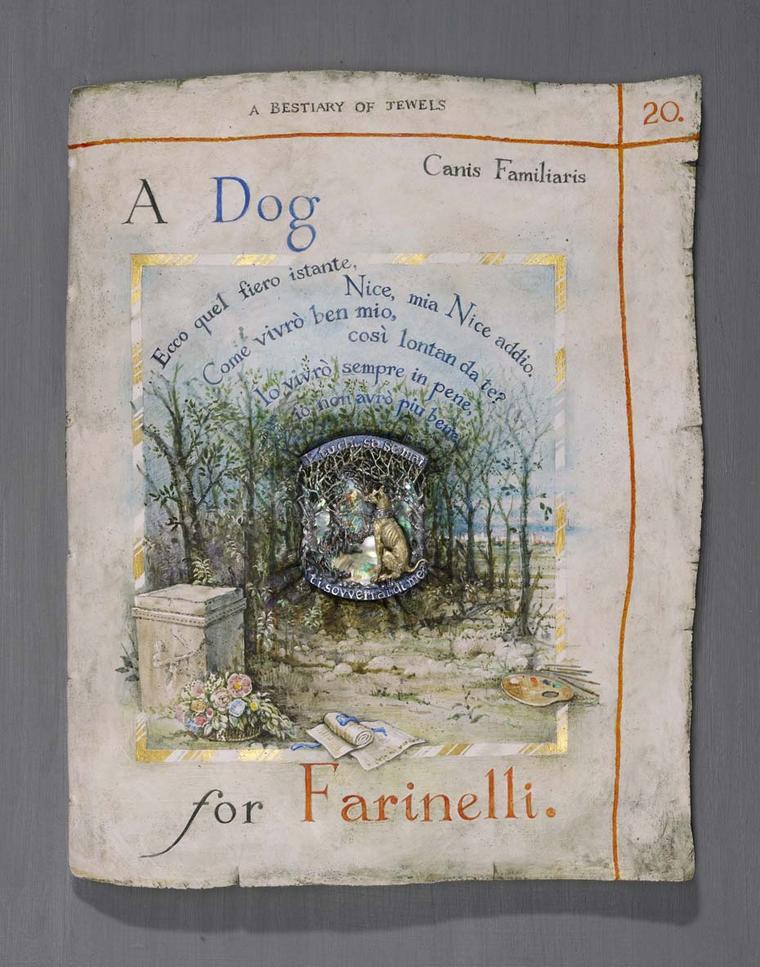 Kevin Coates ' A Dog for Farinelli' 2013 brooch