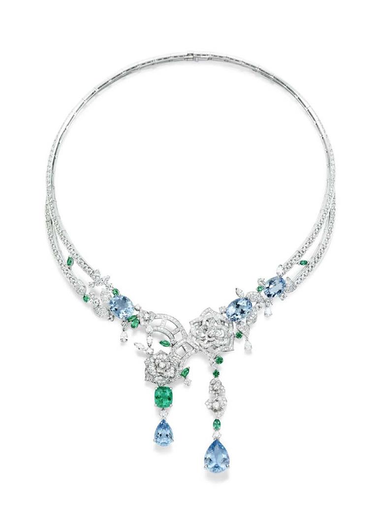 Piaget Rose Passion necklace in white gold, set with tourmalines, topaz and diamonds