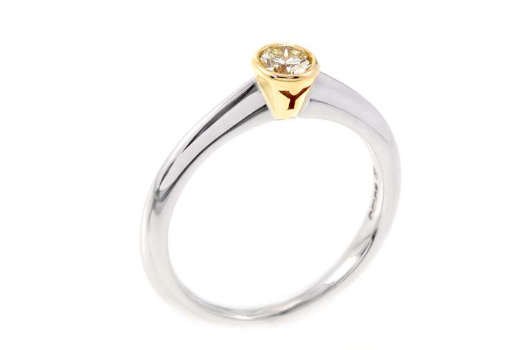 Why Jewellers engagement ring in white and yellow Fairtrade gold
