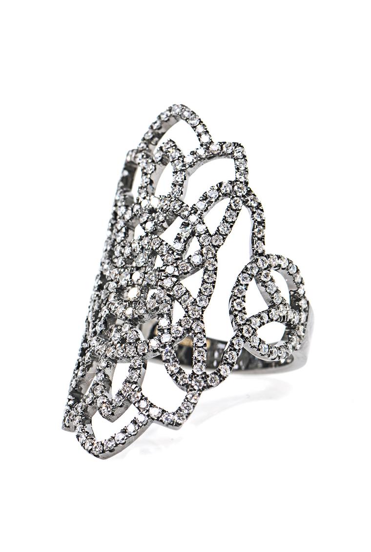 Diane Kordas diamond and gold Arabesque ring