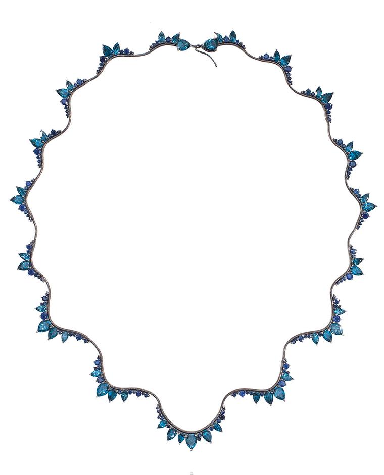 Fernando Jorge Electric rhodium-plated white gold, sapphire and topaz necklace