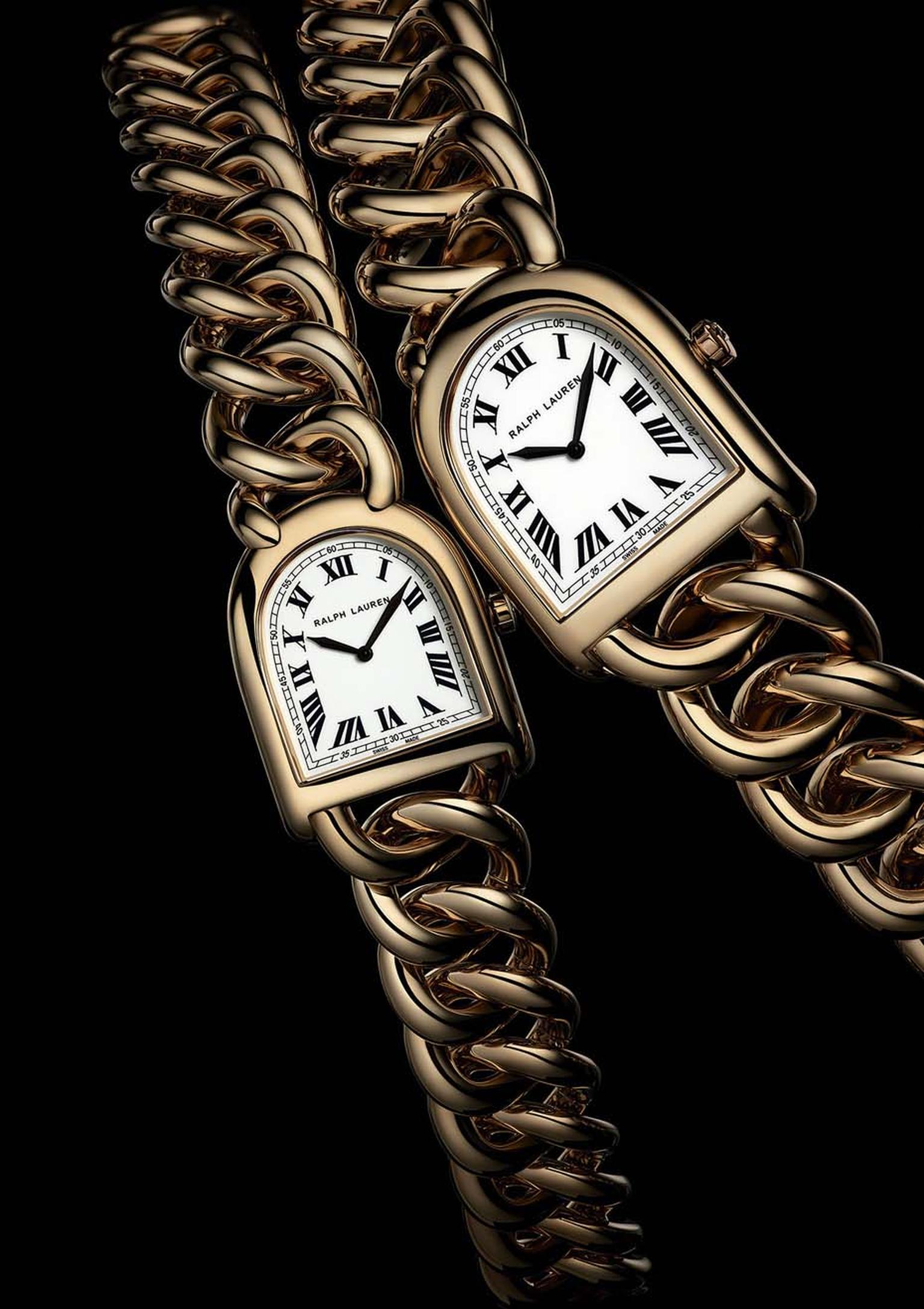 Ralph Lauren Stirrup watches in rose gold