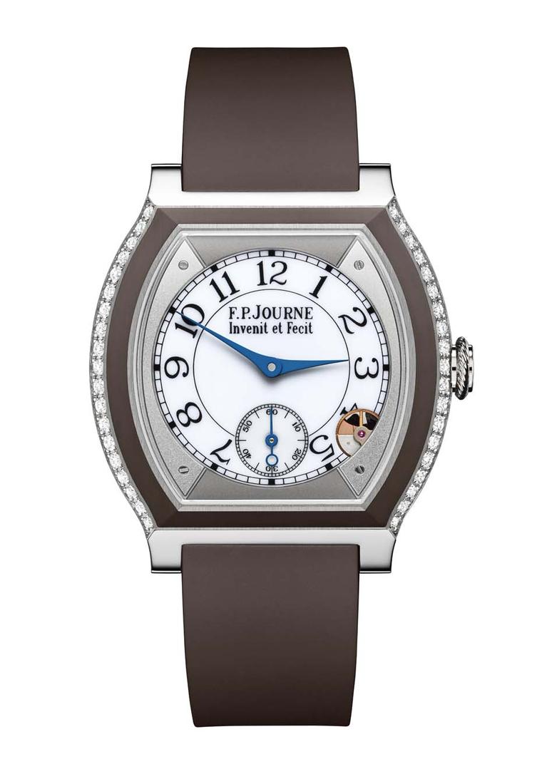 F.P. Journe Élégante watch in titanium and brown rubber