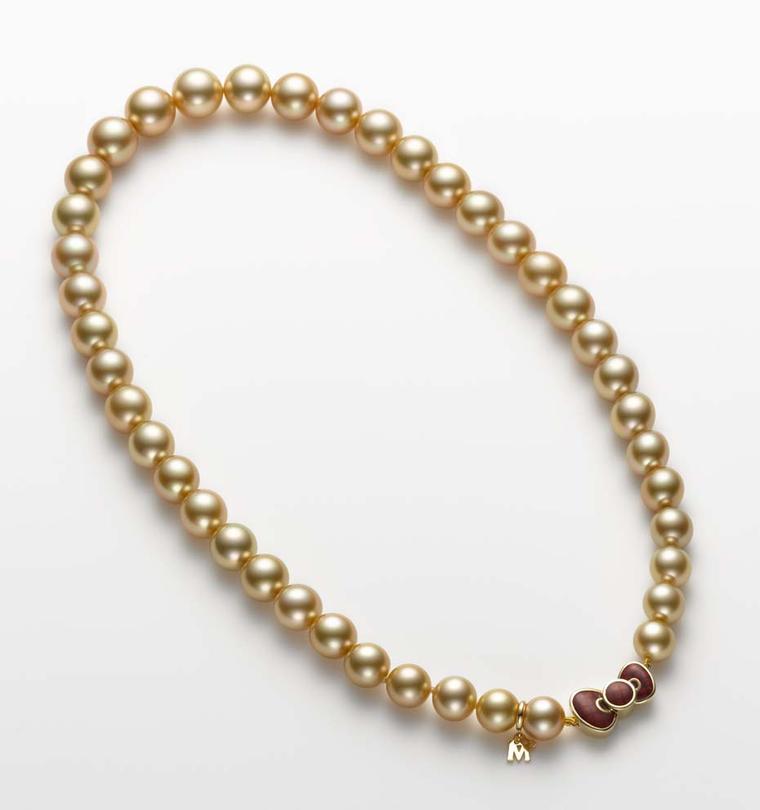 Mikimoto x Hello Kitty Golden South Sea pearl bracelet
