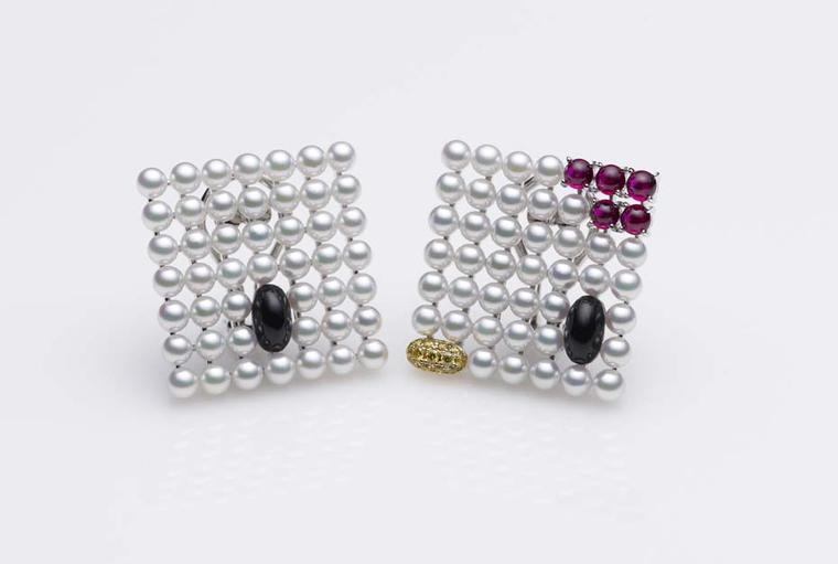 Mikimoto x Hello Kitty pearl earrings