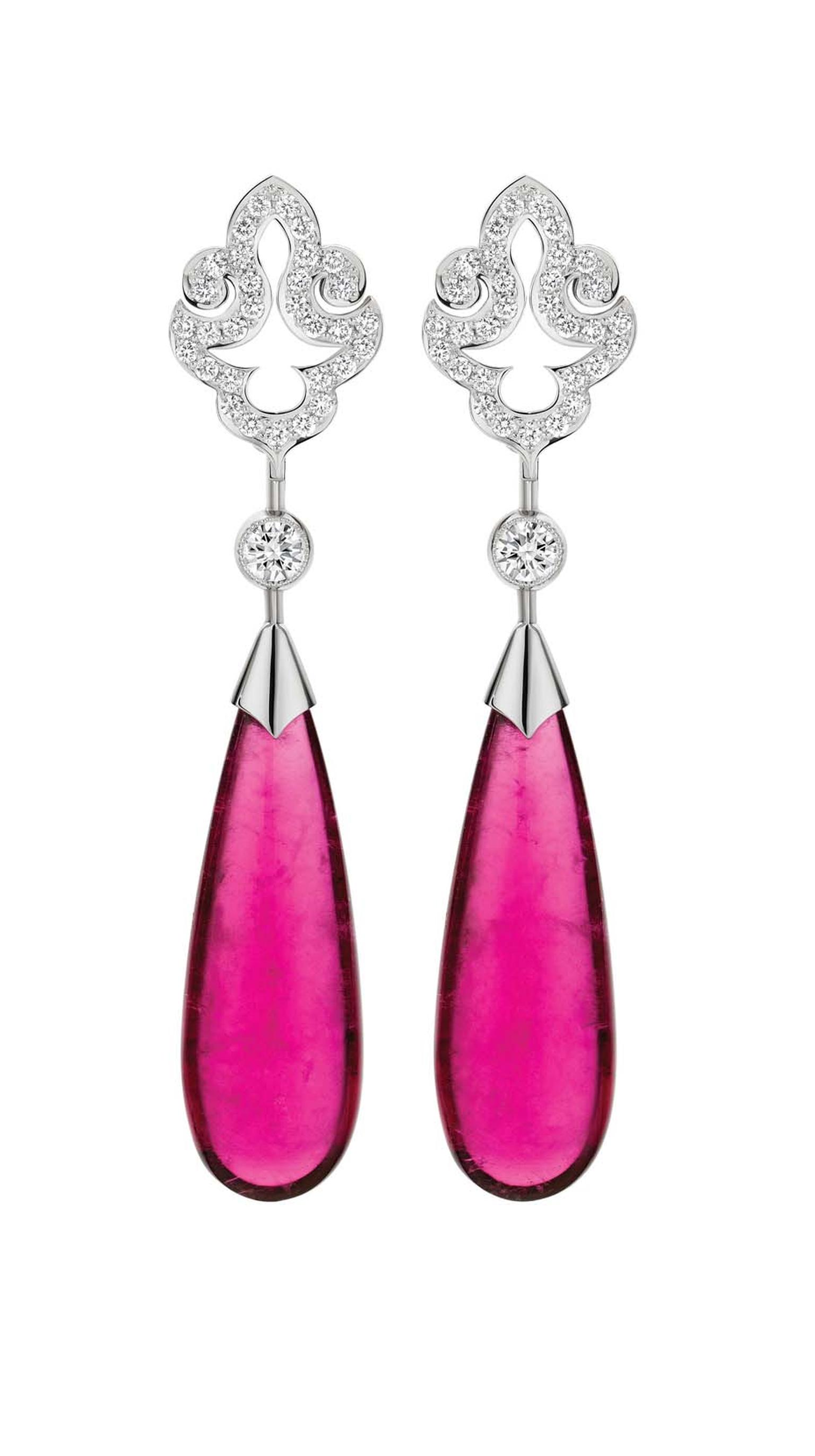 Calleija Maharaja rubellite and diamond earrings