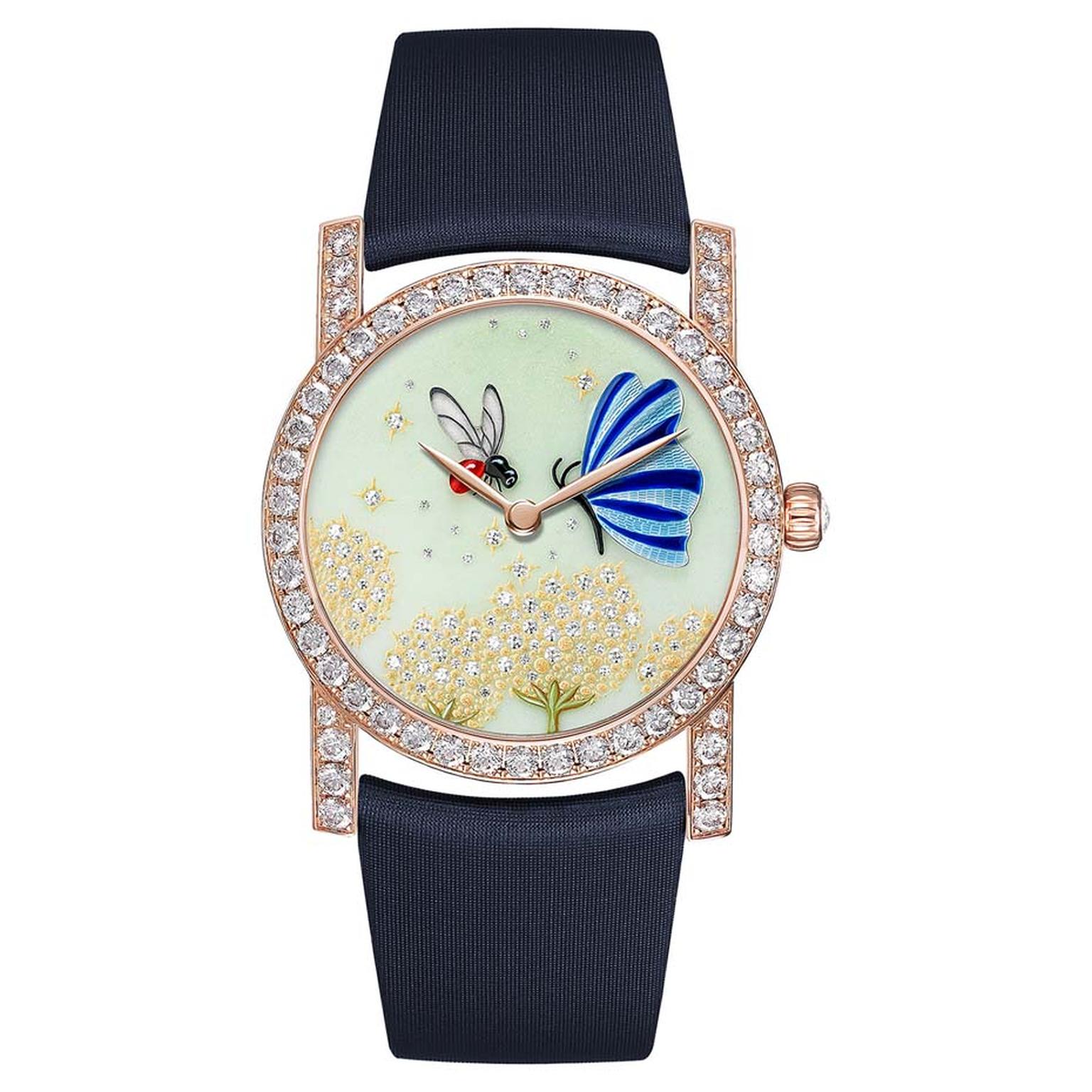 Chaumet Attrape-moi…si tu m’aimes collection watch featuring a bee and a butterfly