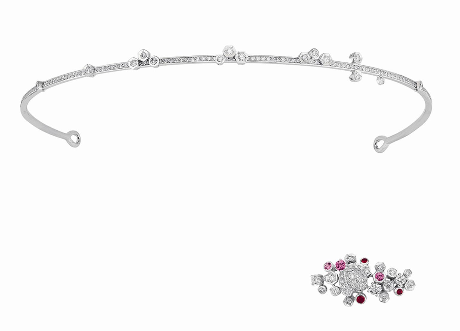 Chaumet's Bee My Love tiara in white gold can be worn with or without the bee brooch attached