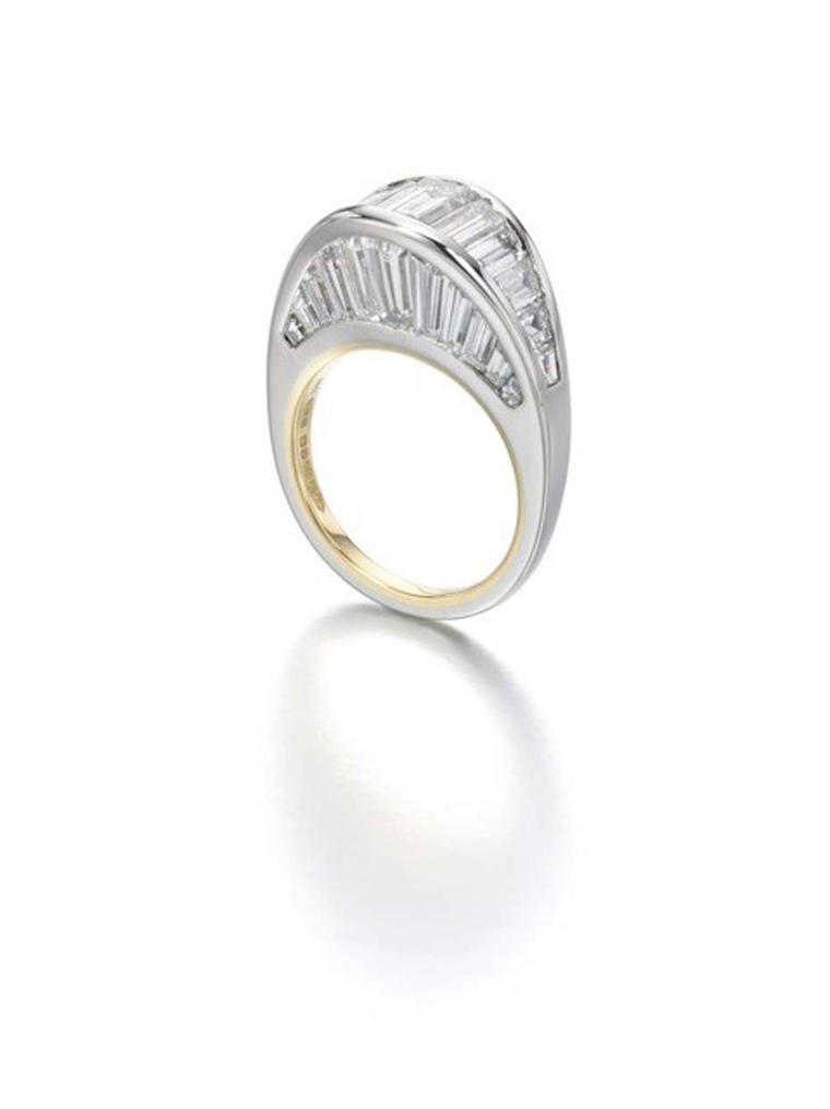 Jessica McCormack Arcade ring in platinum with 8.20ct baguette-cut diamonds