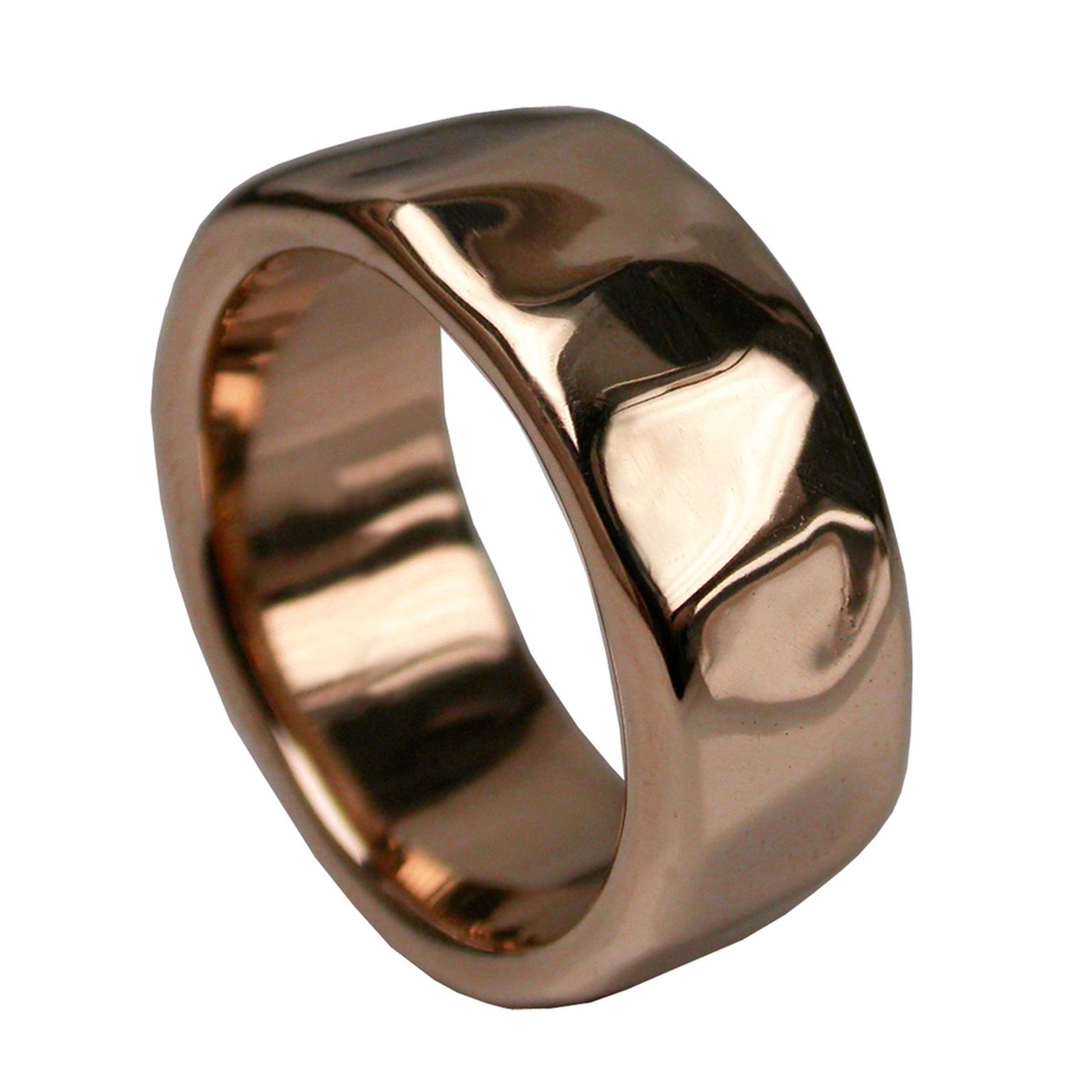 Stephen Einhorn Beaten rose gold ring