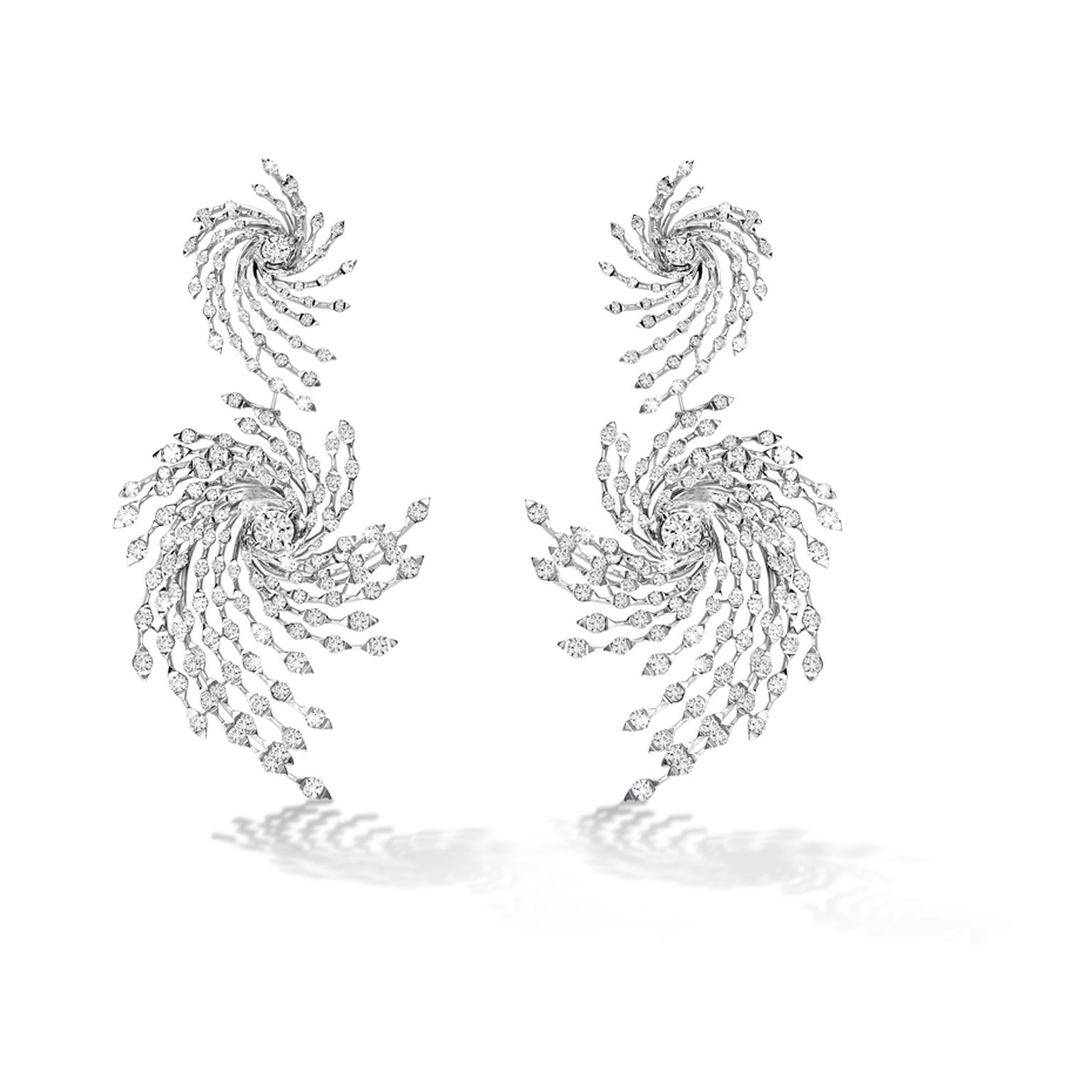 Brilliant-cut diamond Asprey Storm earrings in white gold