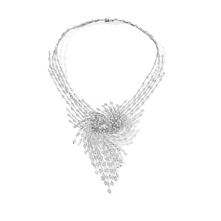 Asprey Storm necklace in white gold featuring 457 brilliant-cut diamonds totalling 24.06ct