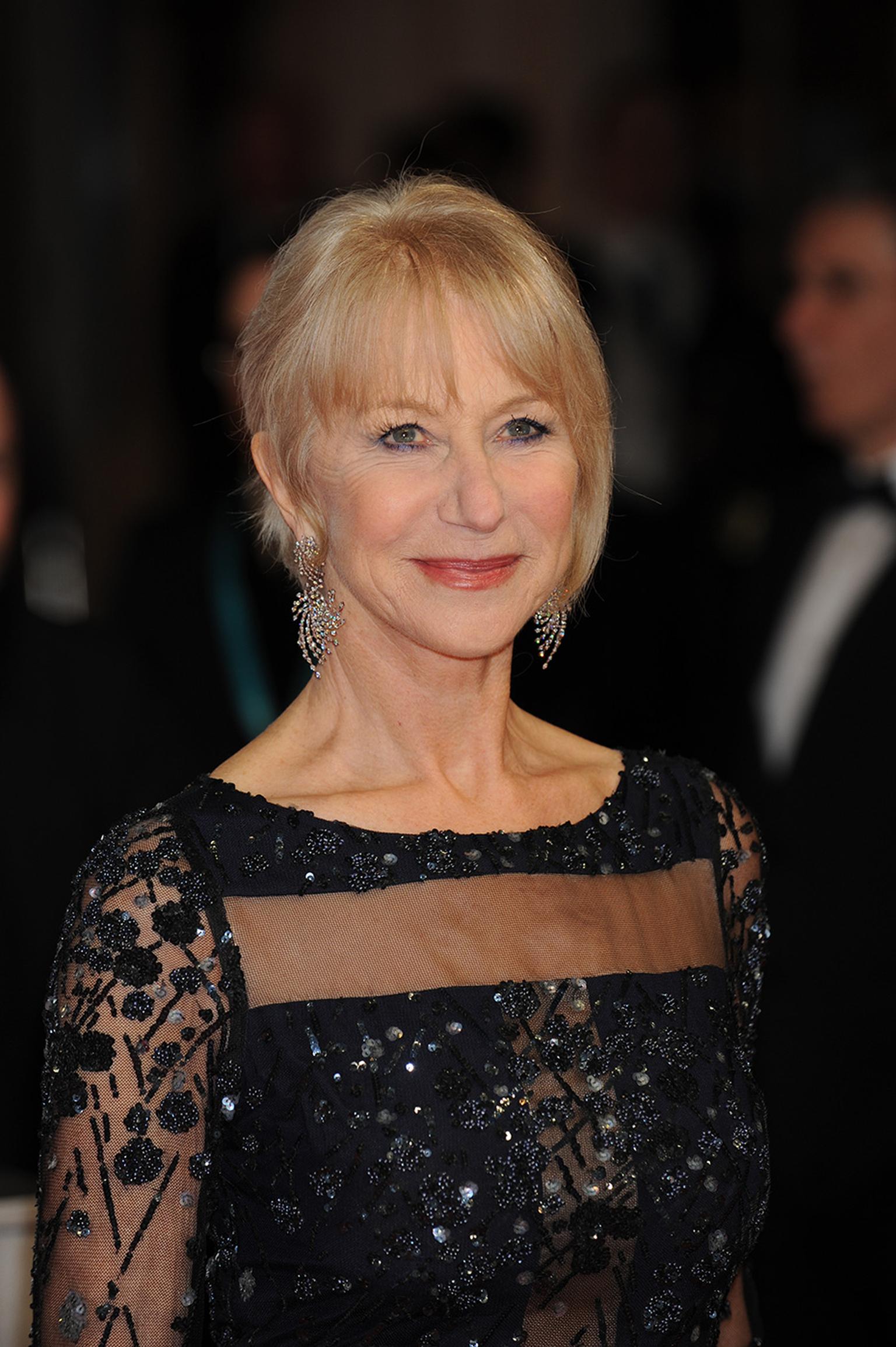 Actress Helen Mirren chose to wear the light-as-air Asprey Storm collection earrings to the 2014 BAFTAs.