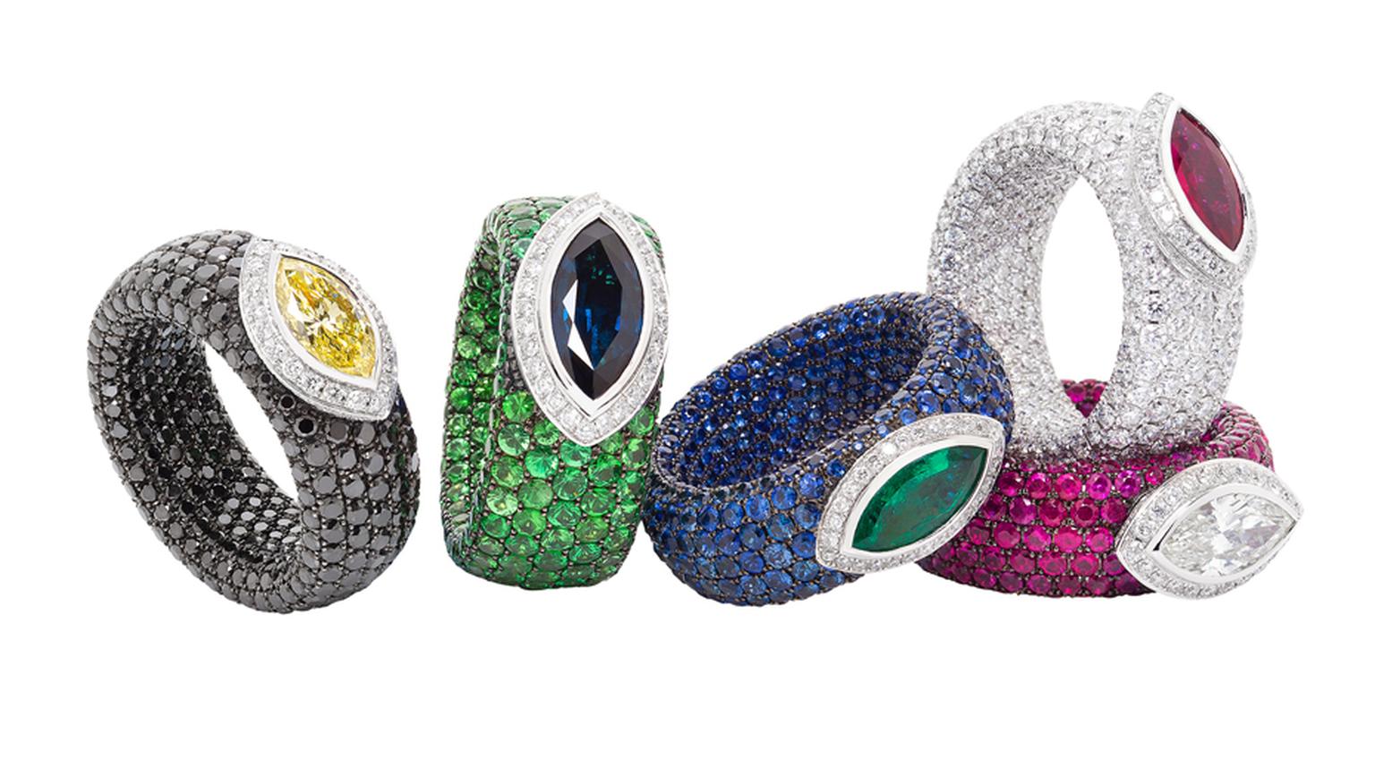 Avakian's new Caché rings have been designed so that they can also be worn as pendants