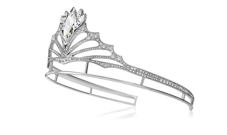 The tiara was a collaboration between Stephen Webster and Swarovski, described by the designer as 'both regal and chic'