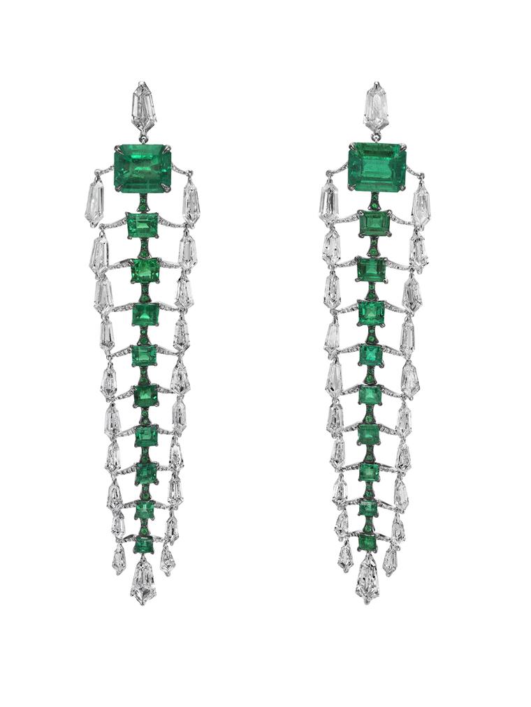 Boghossian Colombian emerald and diamond earrings