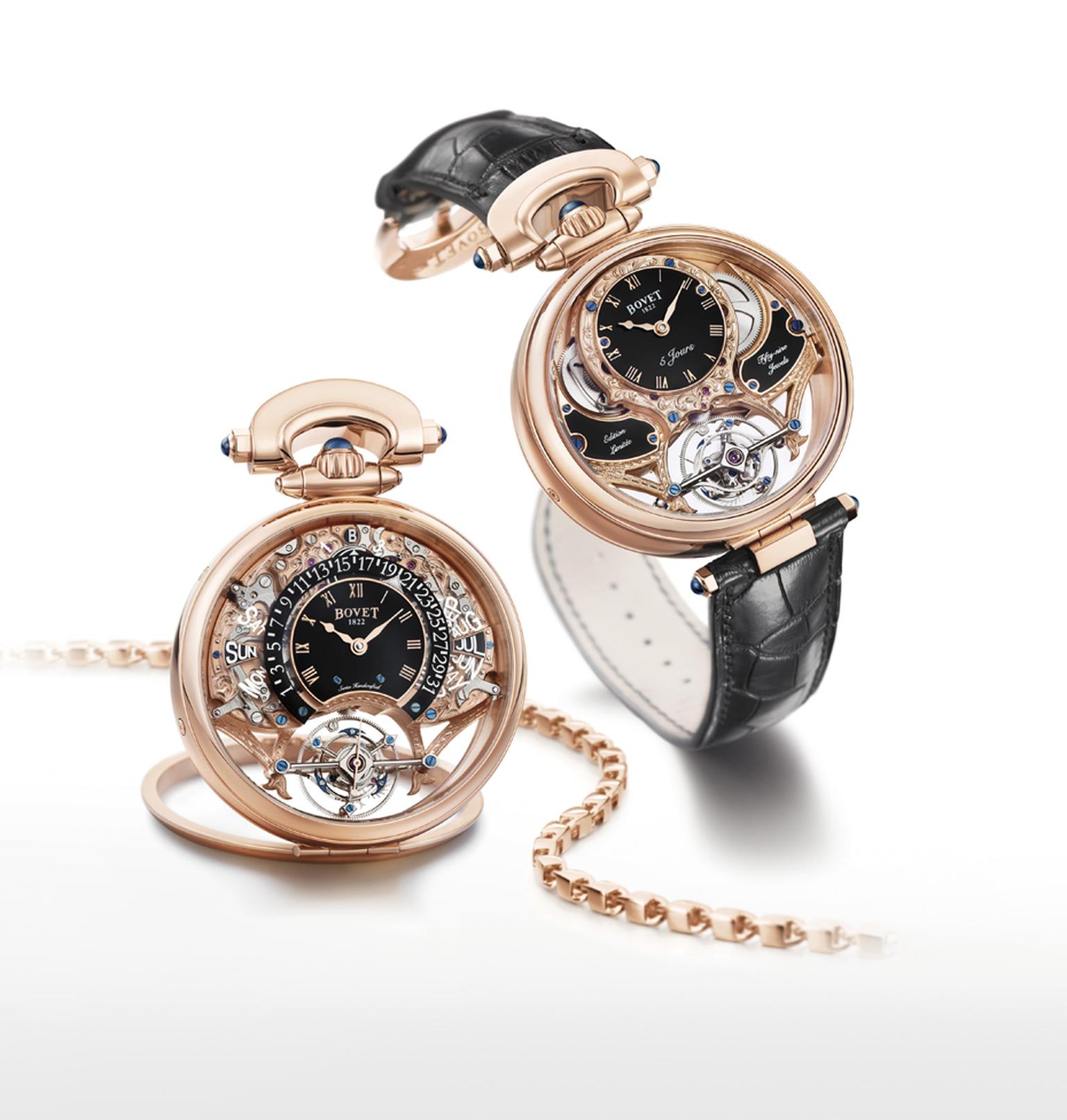 Bovet's new Amadeo® Fleurier Tourbillon Virtuoso III features a Grande Complication tourbillon movement with a five-day power reserve and retrograde perpetual calendar